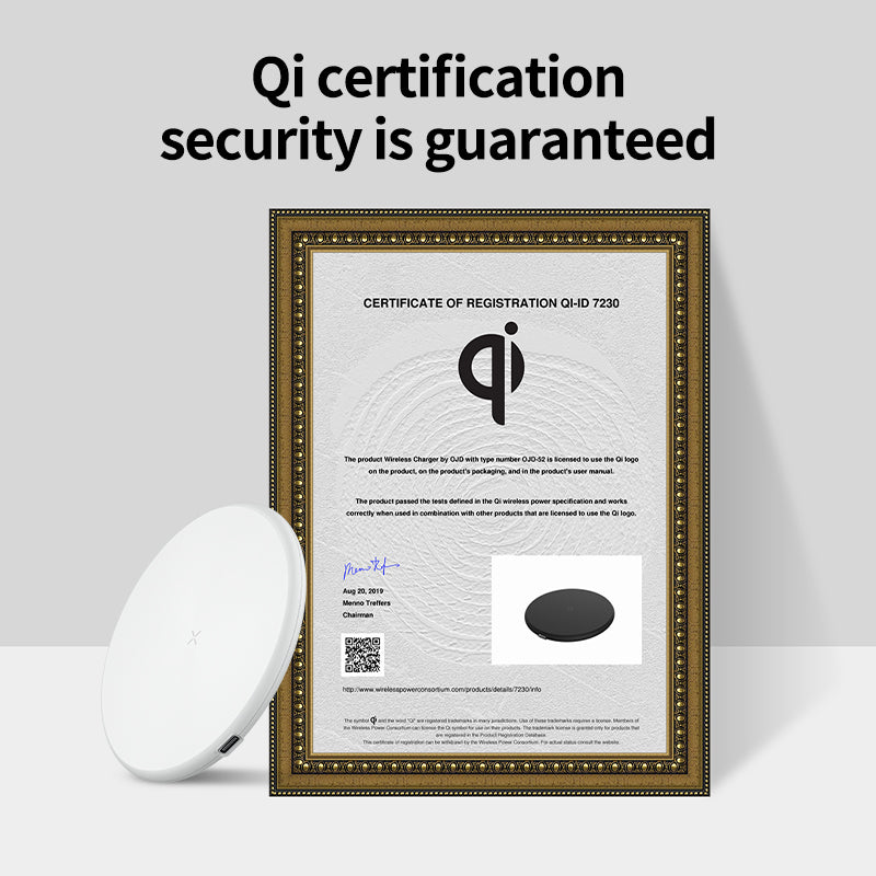 15W QI wireless fast chargeing round pad 52C