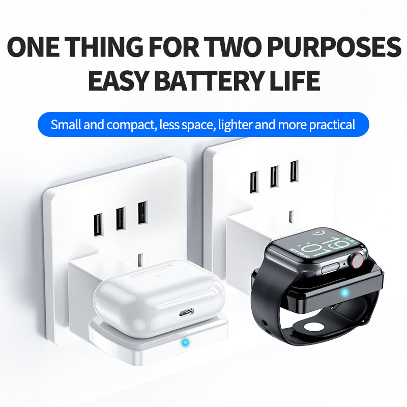 2 in 1 Double-sided wireless phone and apple watch charger charging battery life anytime 997