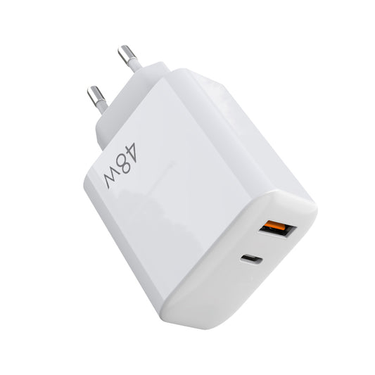 PD48W fast charger dual port QC3.0 48W adapter for iphone and macbook usb c quick charger