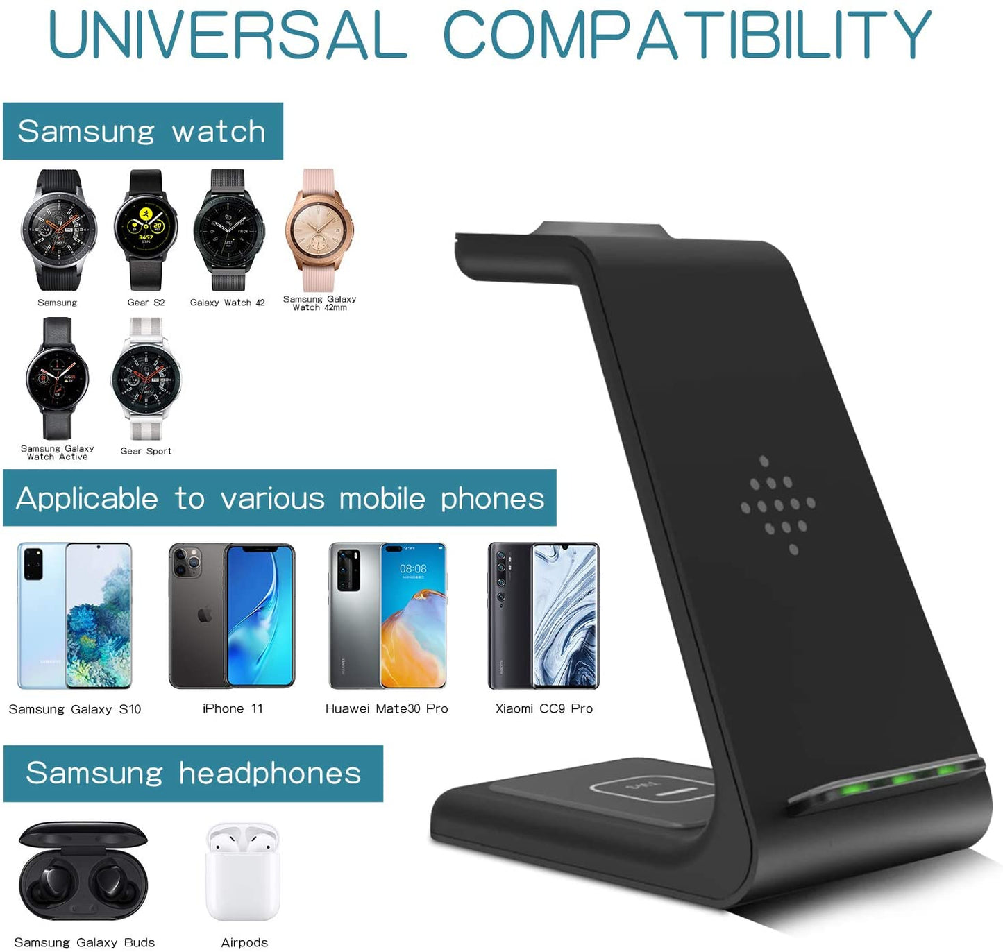 Hot selling 3 in 1 wireless charger T3