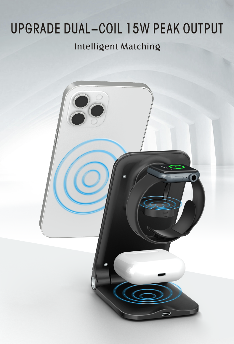 15W folding 3 in 1 wireless charger NO.76