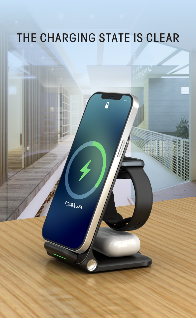 15W folding 3 in 1 wireless charger NO.76