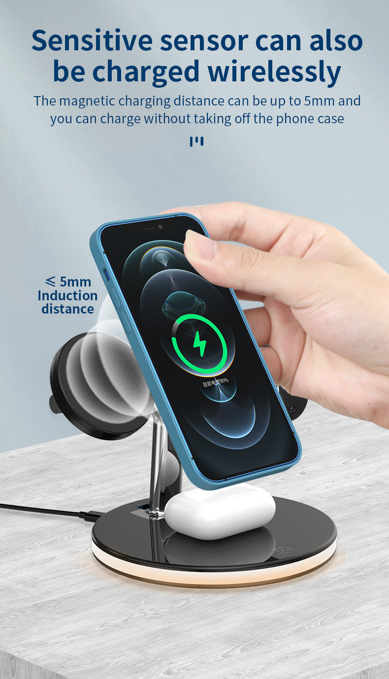 25W 3-in-1 magnetic wireless charger stand 970