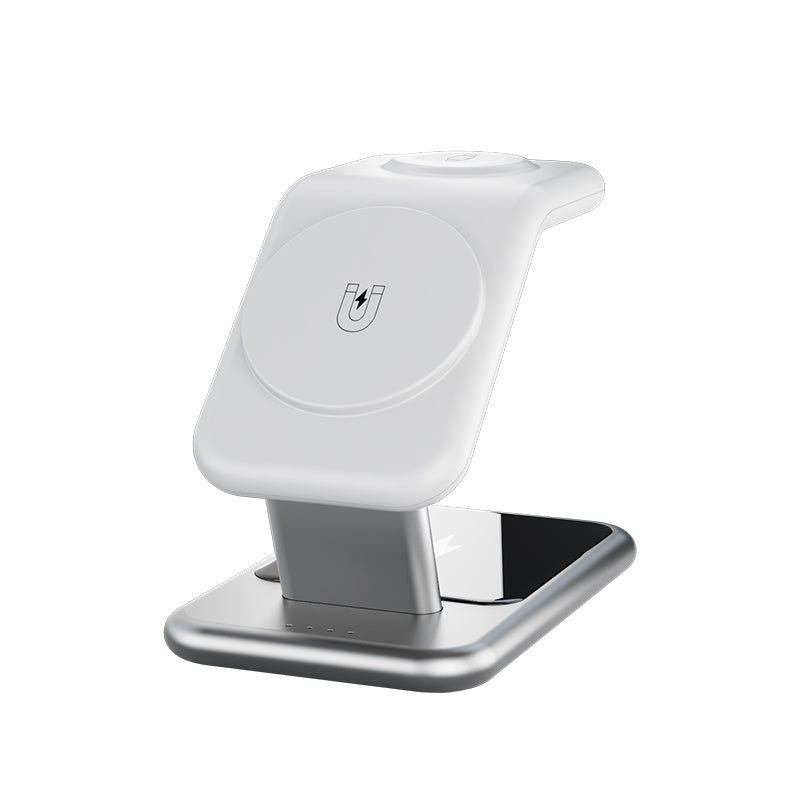 Luxury texture aluminum alloy magnetic 3-in-1 wireless charging stand