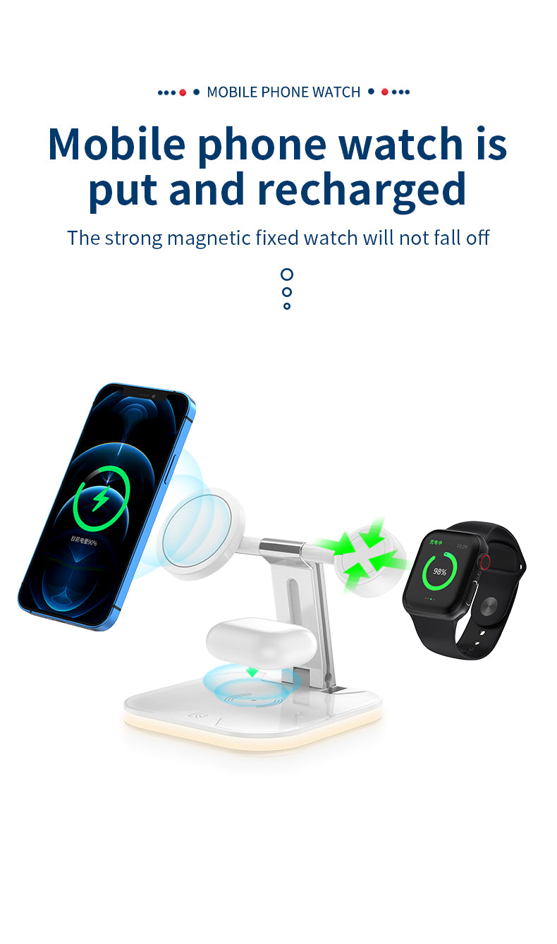 15W 3 in 1 Qi Magnetic Wireless Fast Charger for iPhone 971