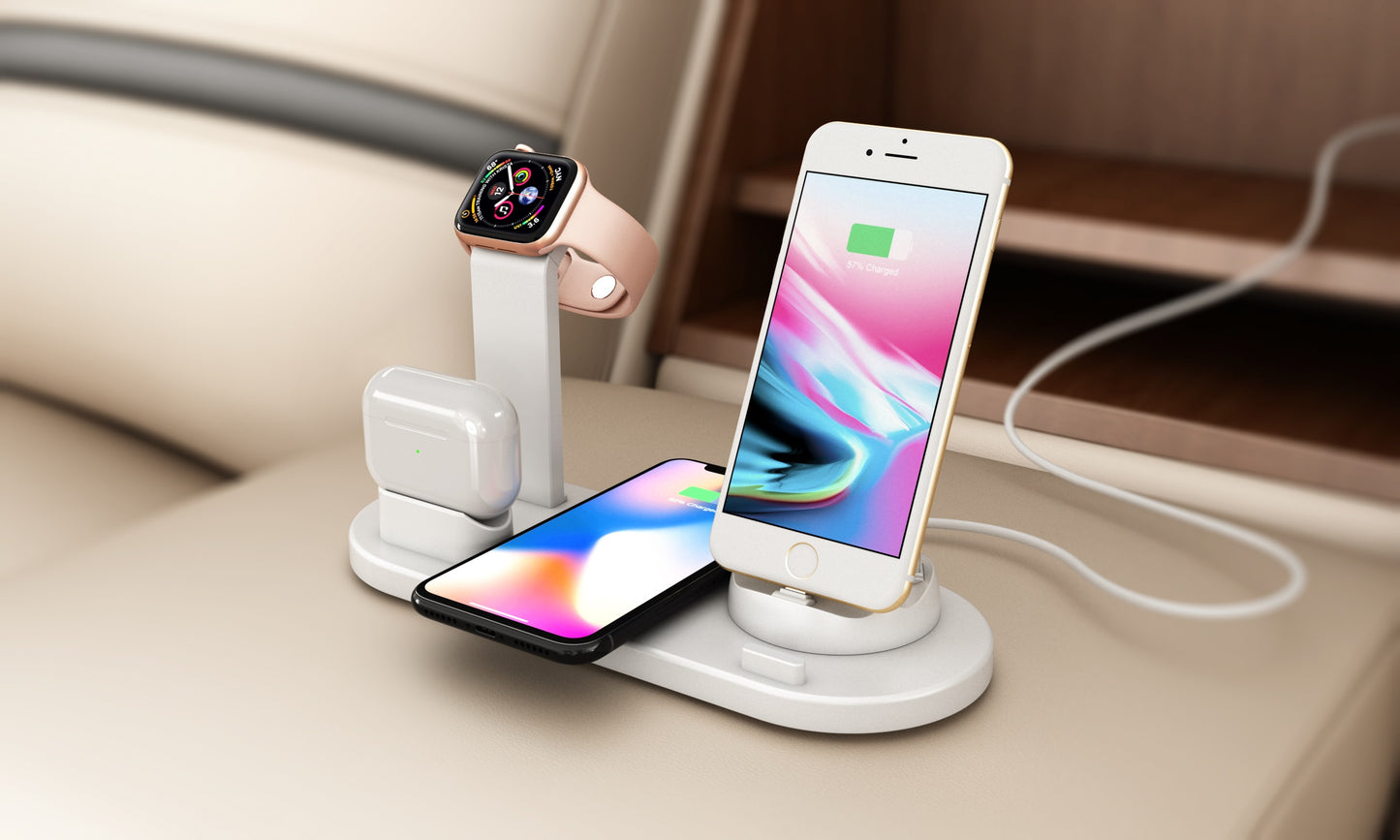 Lastest 6-in-1 wireless charging base for samrtphone for Airpods for iWatch for Samsung B07
