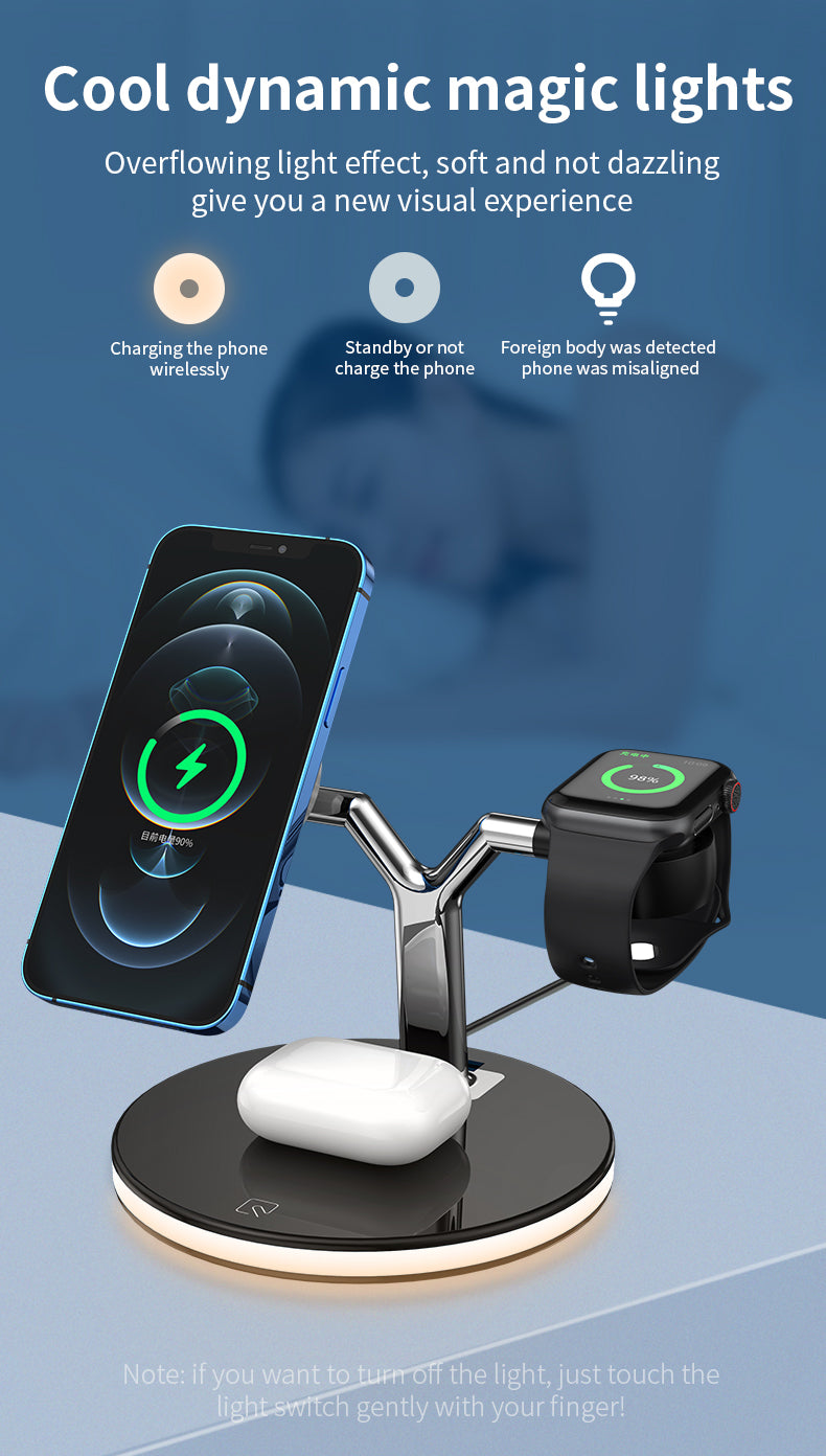 25W 3-in-1 magnetic wireless charger stand 970
