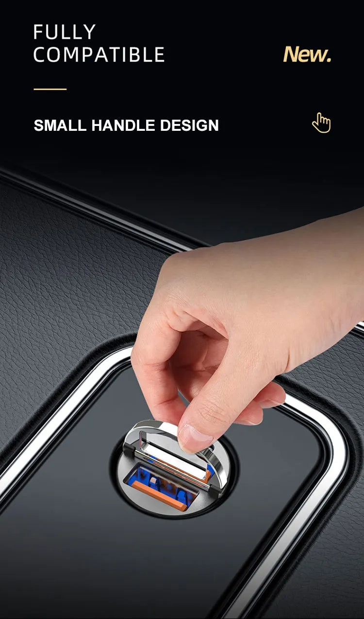 2023 latest hot selling High Power 45W Fast Charging Ring Pull Dual PD Type C USB Mini Car Charger for iPhone Zinc Alloy Material