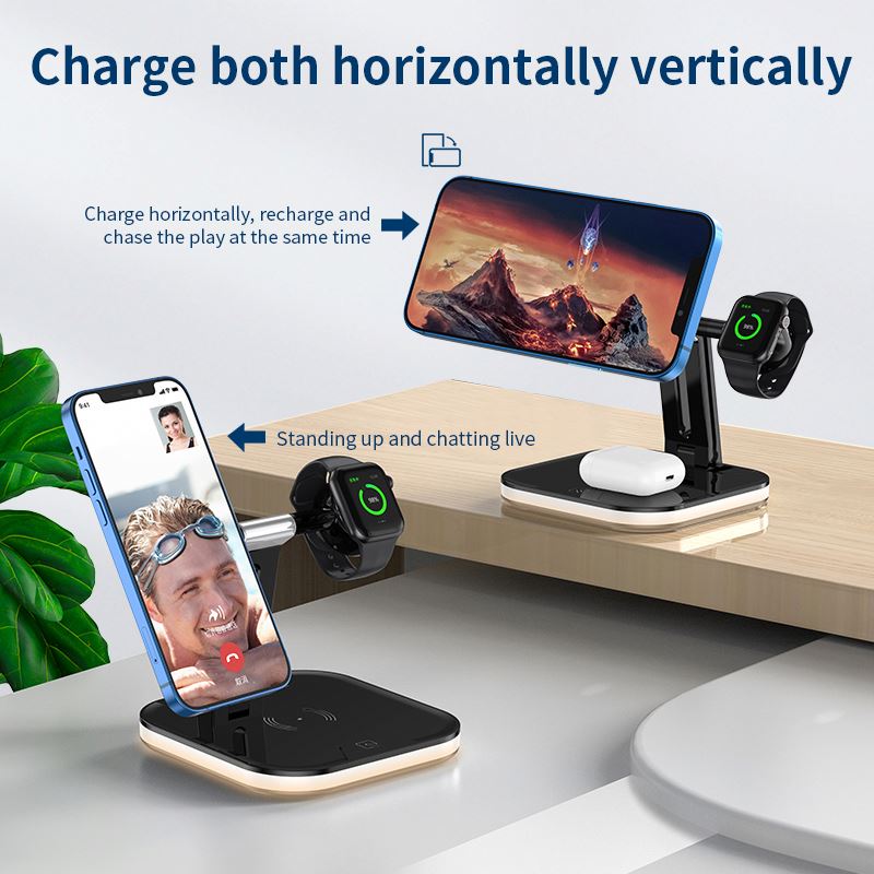 15W 3 in 1 Qi Magnetic Wireless Fast Charger for iPhone 971