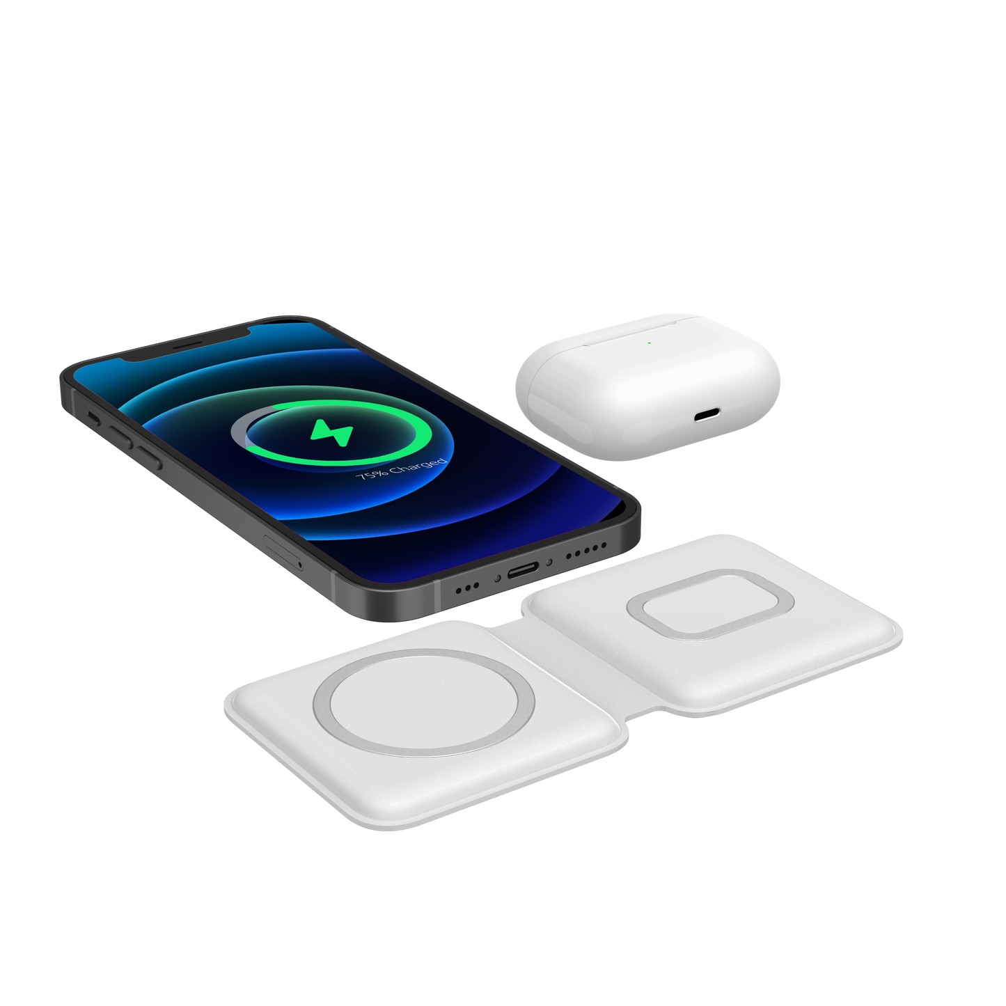 Foldable 2 in 1 15W Dual wireless charger Q600