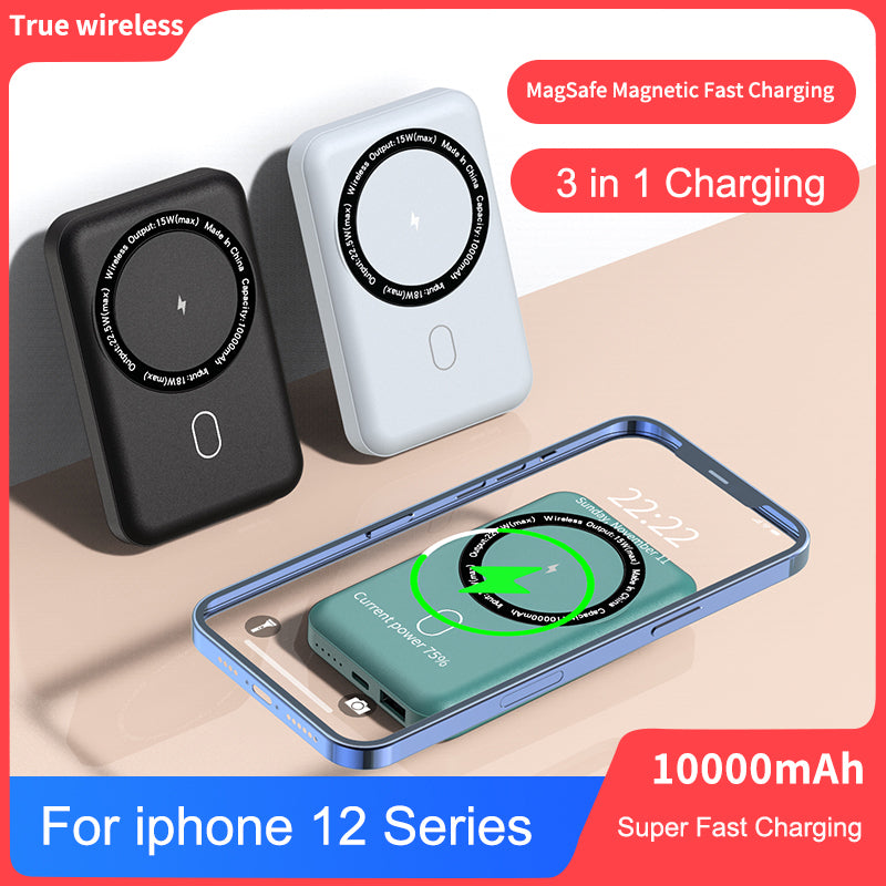 Magnetic power station 10000mah Fast wireless charging Power Bank for iPhone K12