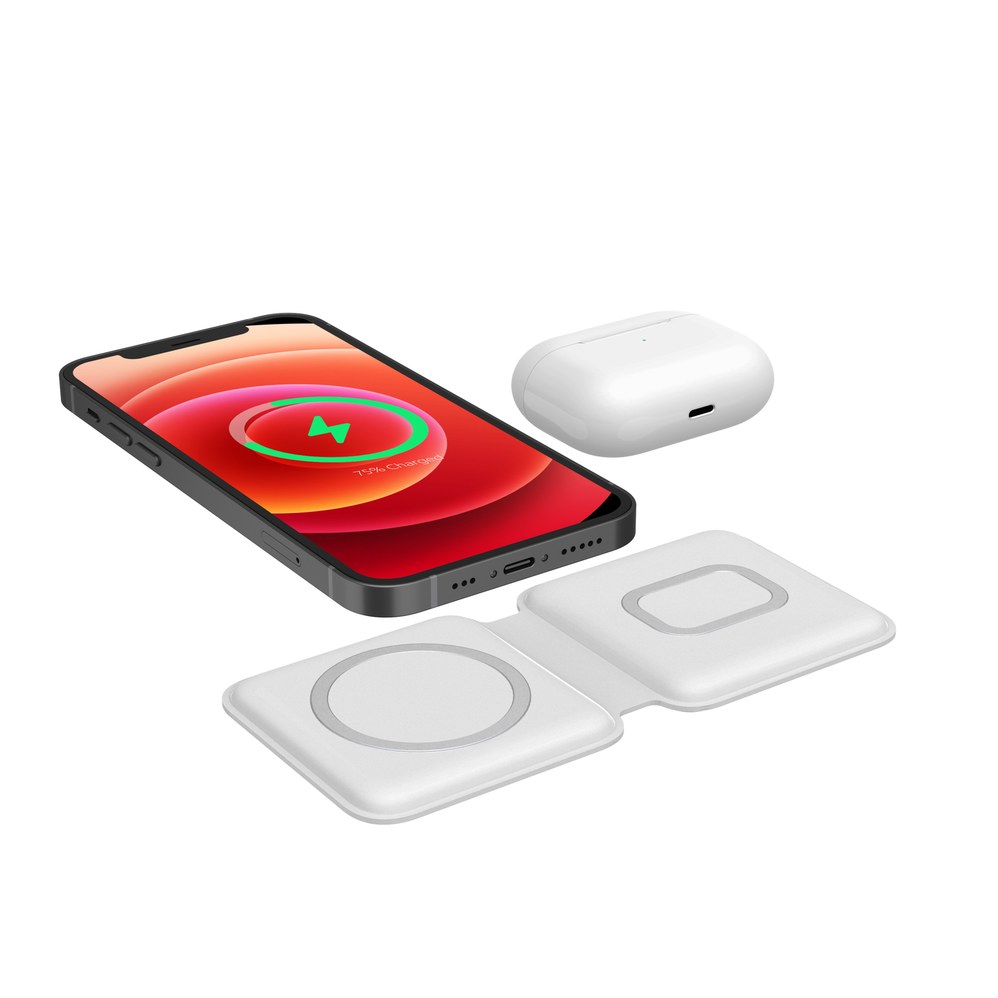 Foldable 2 in 1 15W Dual wireless charger Q600