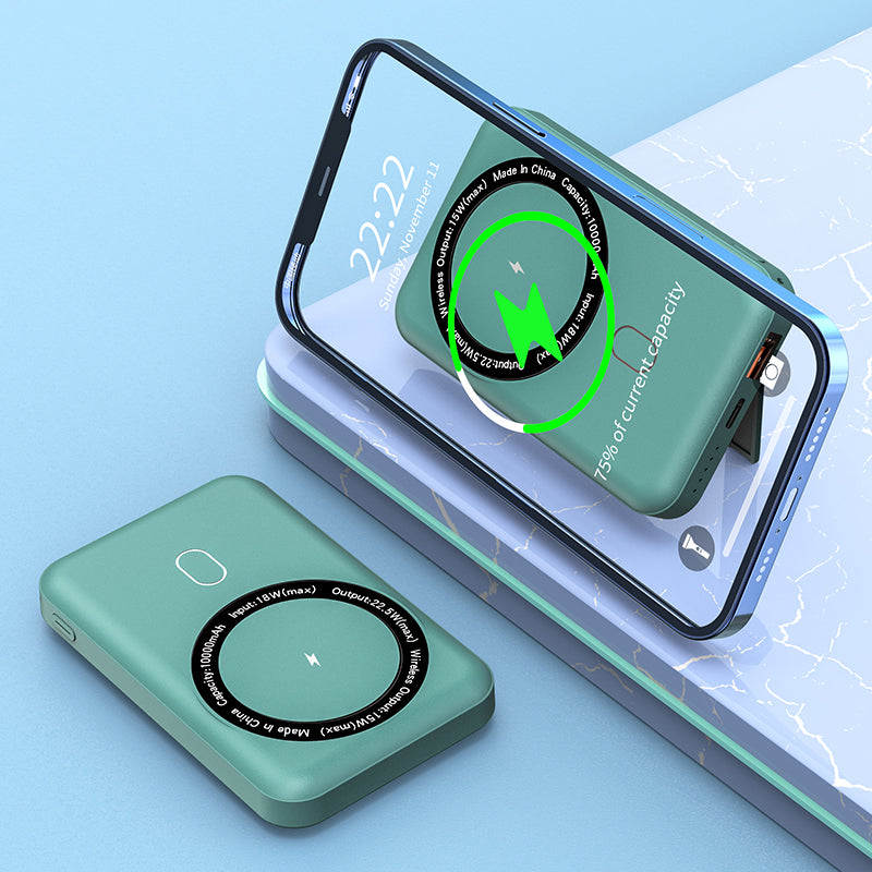 Magnetic power station 10000mah Fast wireless charging Power Bank for iPhone K12