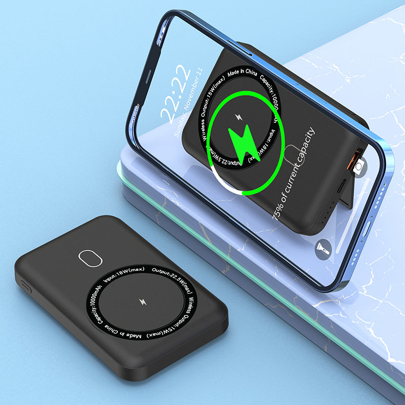 Magnetic power station 10000mah Fast wireless charging Power Bank for iPhone K12