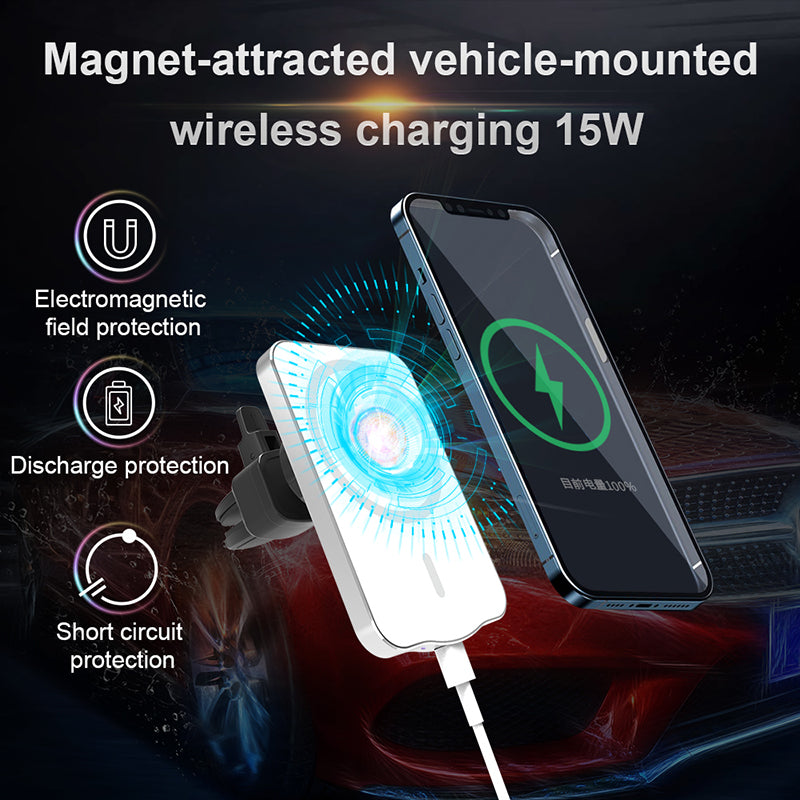 15w Magnetic Car Holder Wireless Charger B8