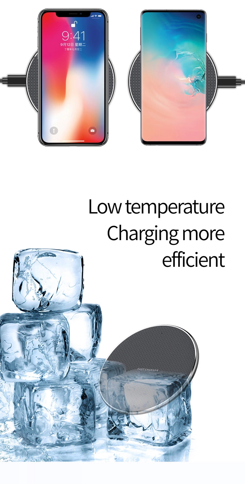 Hot selling Plaid pattern hardware backshell 10W wireless charger pad