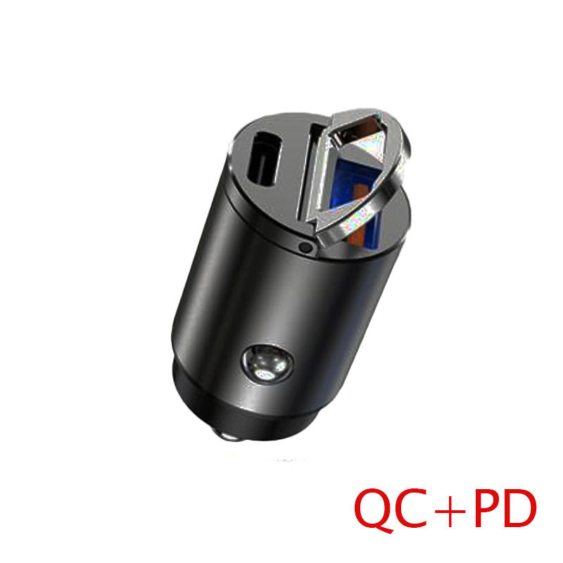 PD 30W Car Mini Charger Fast Charging Dual USB Type C Auto Cigarette Lighter Adapter Accessories 12-24V PD Charger