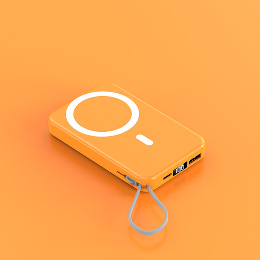 2022 New product magnetic wireless charging bank  with lanyard line A51