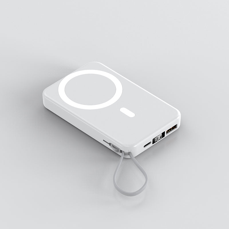 2022 New product magnetic wireless charging bank  with lanyard line A51