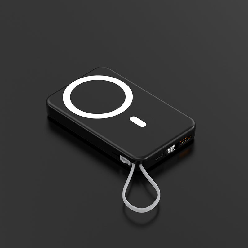 2022 New product magnetic wireless charging bank  with lanyard line A51
