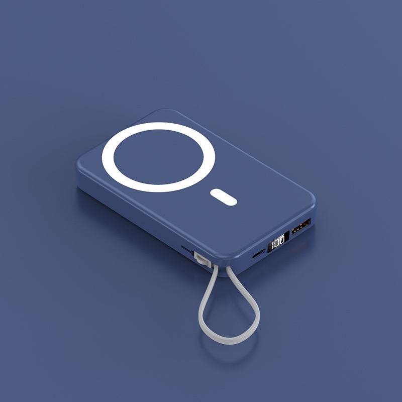 2022 New product magnetic wireless charging bank  with lanyard line A51