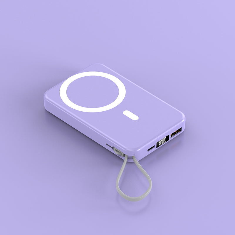 2022 New product magnetic wireless charging bank  with lanyard line A51