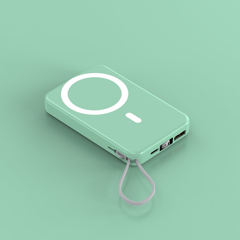 2022 New product magnetic wireless charging bank  with lanyard line A51