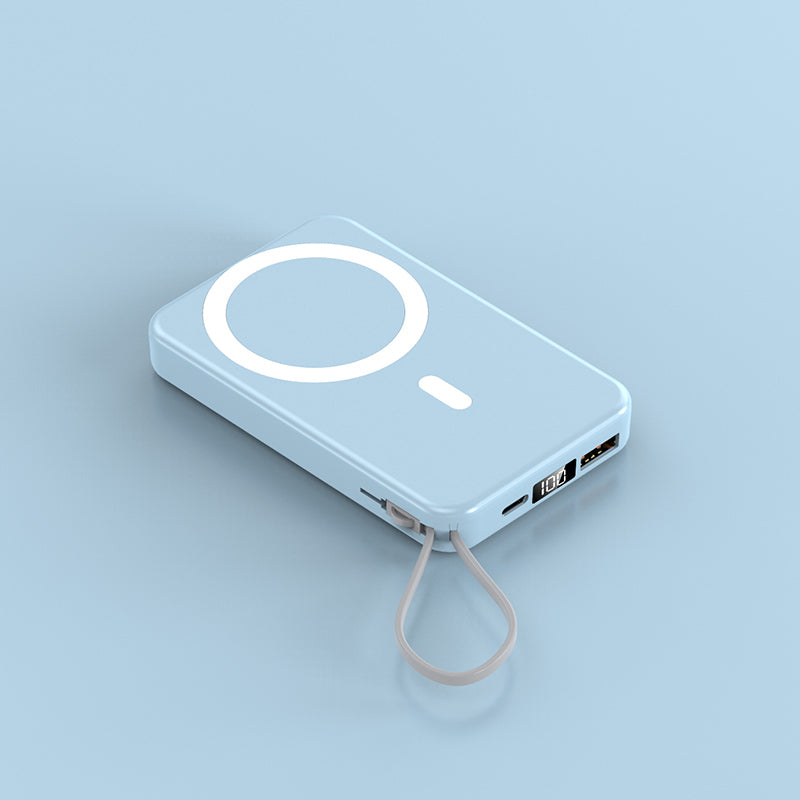 2022 New product magnetic wireless charging bank  with lanyard line A51