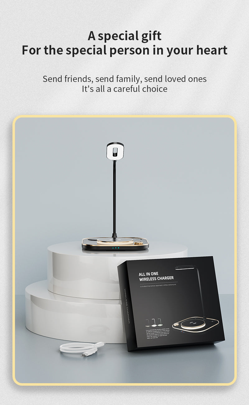 4 in 1 wireless charger with desk lamp X3