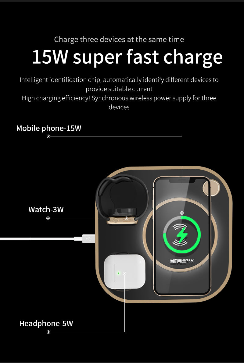 4 in 1 wireless charger with desk lamp X3