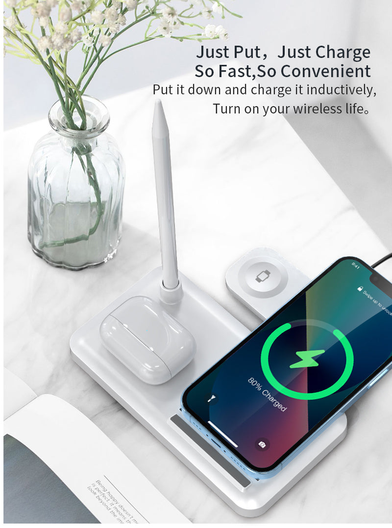 New design foldable 4 in 1 wireless charger for Phones\Apple pencil \iWatch\Airpods 498