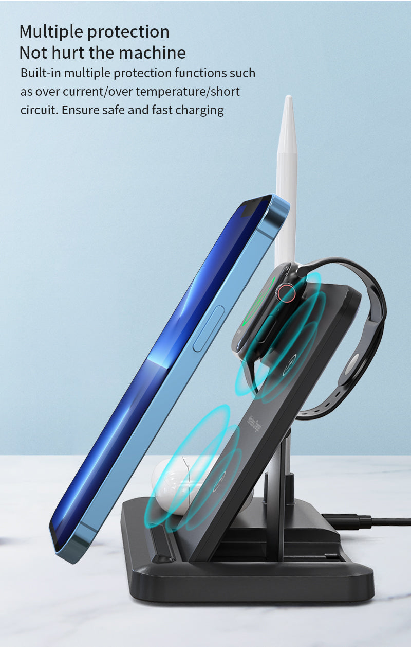 New design foldable 4 in 1 wireless charger for Phones\Apple pencil \iWatch\Airpods 498