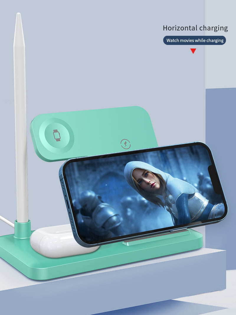 New design foldable 4 in 1 wireless charger for Phones\Apple pencil \iWatch\Airpods 498