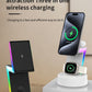 2024 New product Lightning shaped 3-in-1 wireless charger with RGB ambient nightlight for iPhone Apple Watch Airpods