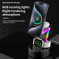 2024 New product Lightning shaped 3-in-1 wireless charger with RGB ambient nightlight for iPhone Apple Watch Airpods