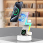 2024 New product Lightning shaped 3-in-1 wireless charger with RGB ambient nightlight for iPhone Apple Watch Airpods