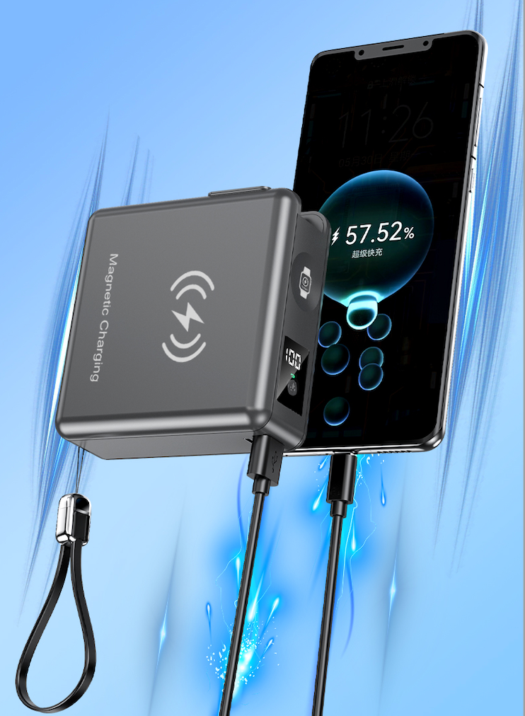 15000mAh magnetic wireless charging power bank with iWatch charger with travel AU/EU/US/UK plug