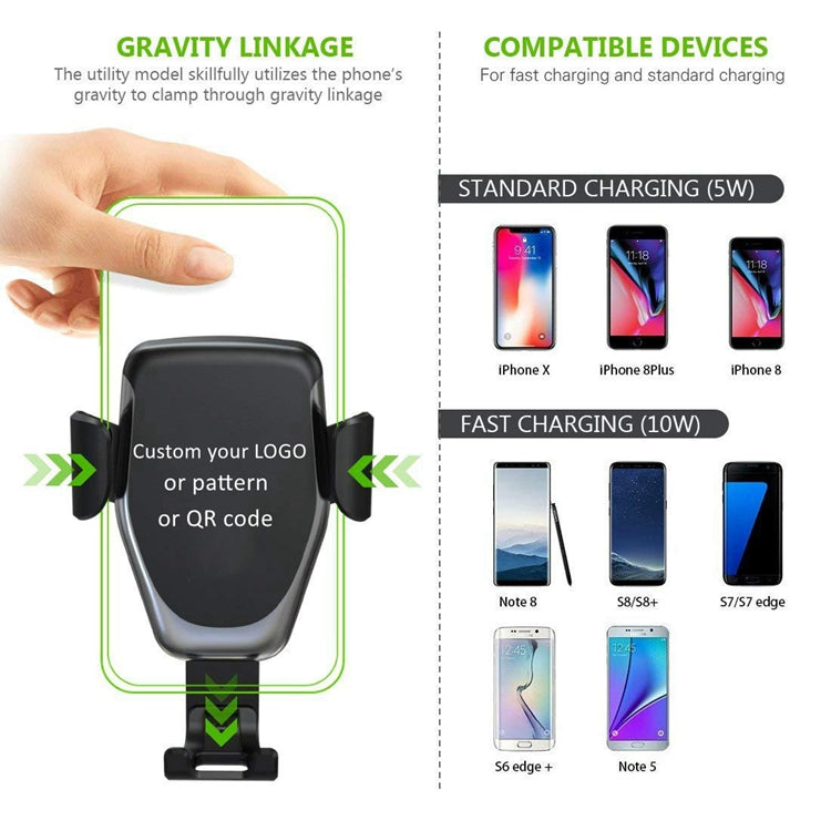 10W Gravity Mount Car Wireless Charger Q12