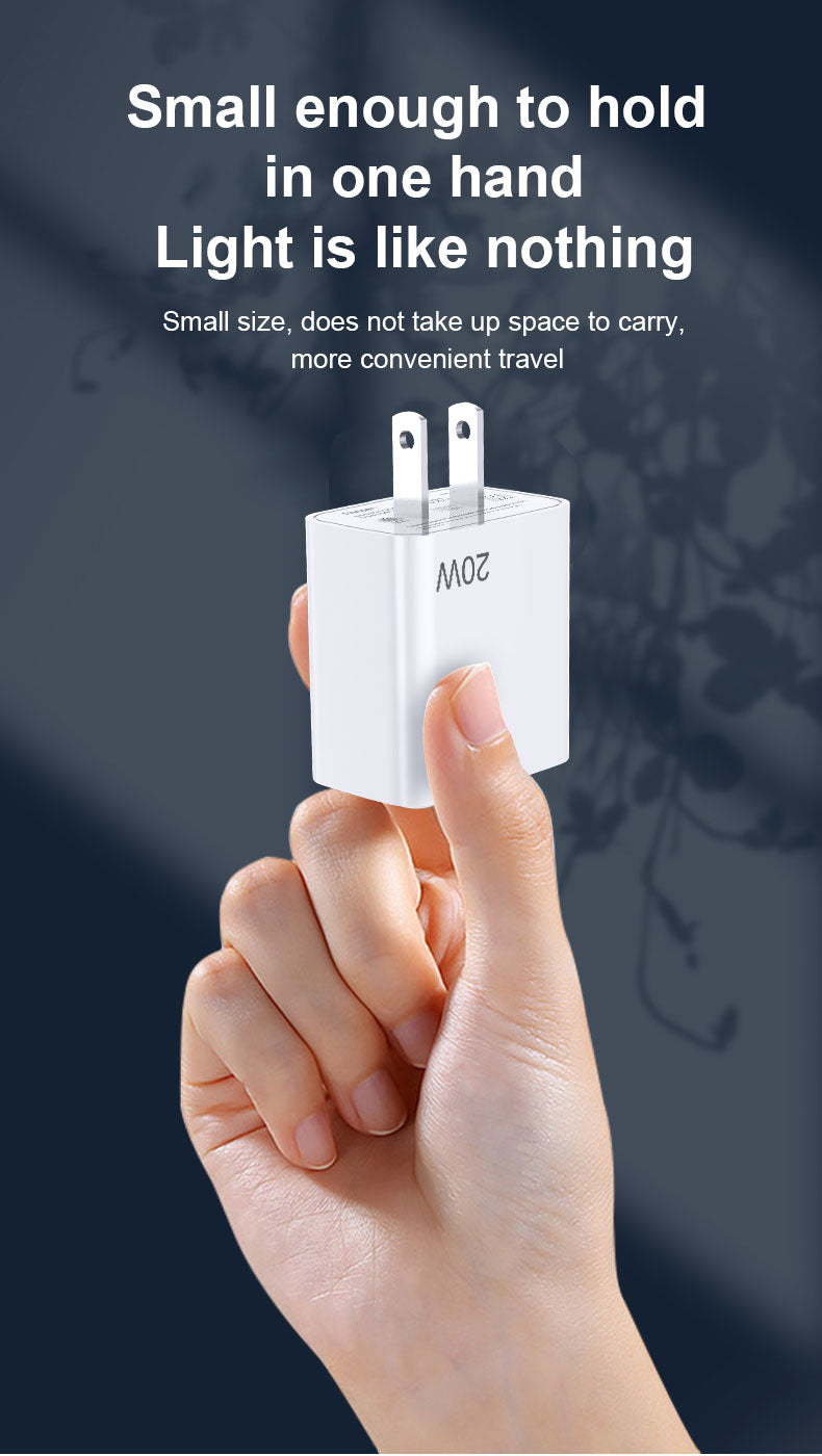 PD20W PD Quick Charge 20W charger US adapter Suitable for Apple Huawei mobile phone reversible compatible charging plug