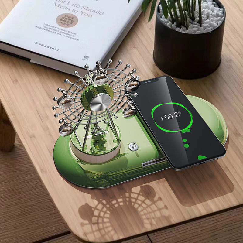 Ferris Wheel Aromatherapy mobile phone wireless charger 15W Quick charge multifunctional induction desktop small night light