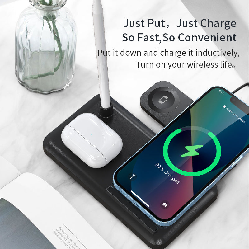 New design foldable 4 in 1 wireless charger for Phones\Apple pencil \iWatch\Airpods 498