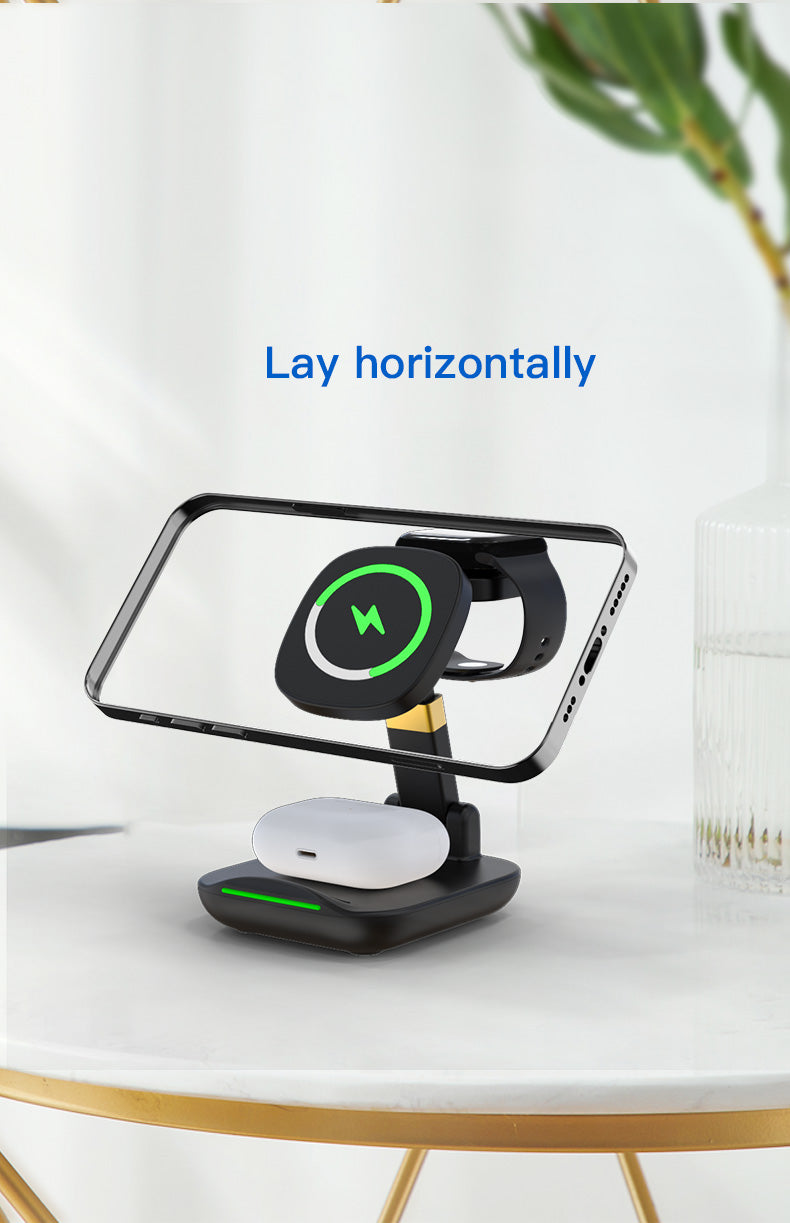 4-in-1 Foldable 18W fast charging magnetic wireless charger T9