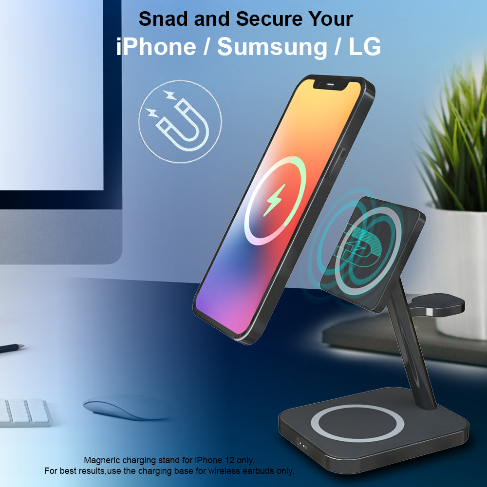 3 in 1 wireless charger cellphone holder with adjustable angle