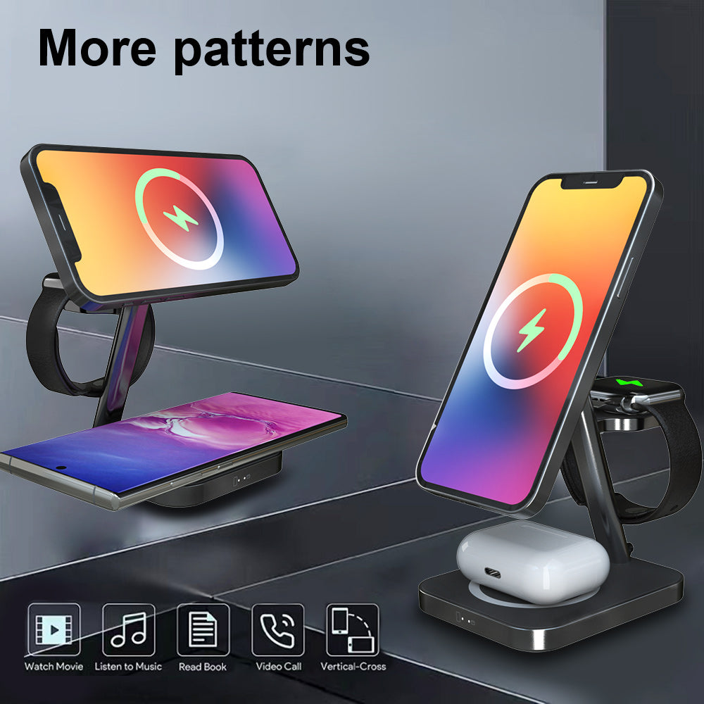 3 in 1 wireless charger cellphone holder with adjustable angle