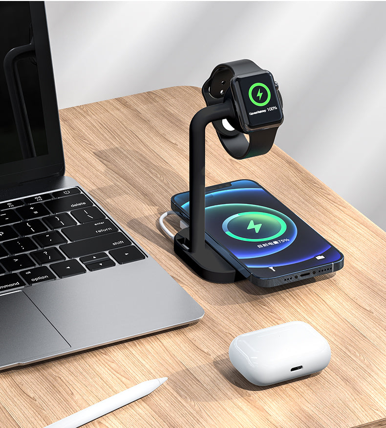 15W fast charging Desktop 2 in 1 magnetic wireless charger 978