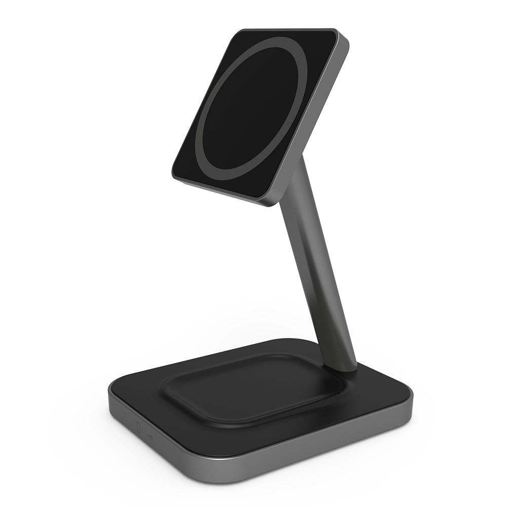 Double 15W 2 in 1 wireless charger cellphone holder with adjustable angle