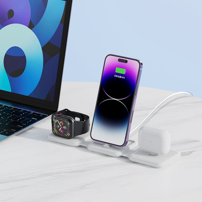 Foldable 10W 3 in 1 wireless charger