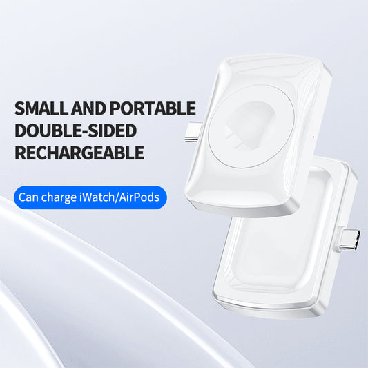 2 in 1 Double-sided wireless  phone and apple watch charger charging battery life anytime 997