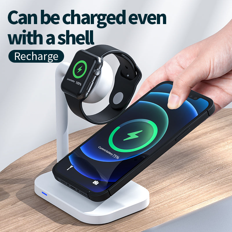 15W fast charging Desktop 2 in 1 magnetic wireless charger 978