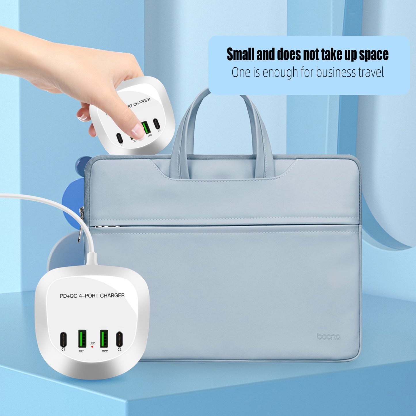 Multi 4 port USB plug charger power strip Spot multi-port USB charger PD20W Fast charge Travel charge 40W high power QC3.0 fast charge